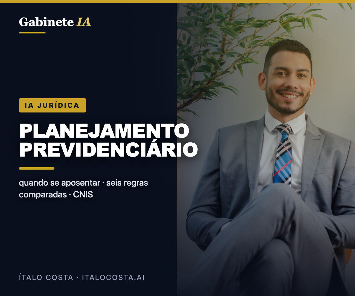 IA Jurídica: Planejamento Previdenciário — Quando se Aposentar e por Qual Regra
